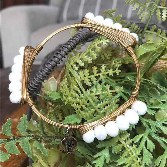 Bourbon and Bowties Jewelry - Iridescent white Bourbon and Bow ties bangle, S